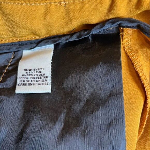 Harmony & Havoc Wide Leg Pants Mustard Yellow Gold Elastic / Tie Waist Size 3 - Picture 10 of 11